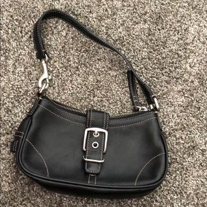 AUTHENTIC black leather coach purse